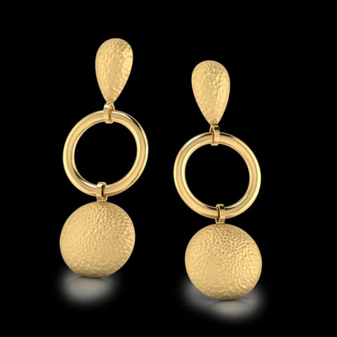 Connie Hammered Gold Drop Earrings