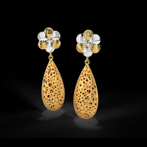 Laila Cutout Gold Drop Earrings Laila Cutout Gold Drop Earrings