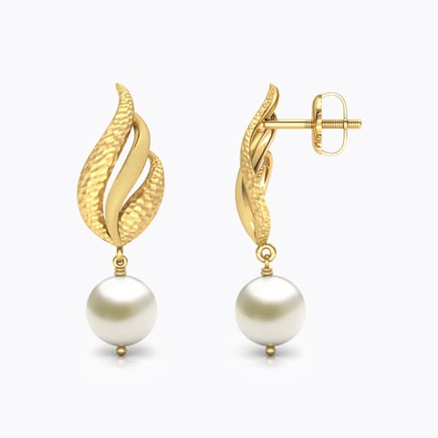 Bevan Hammered Pearl Drop Earrings
