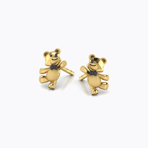 Dancing Teddy Kids' Gold Earrings