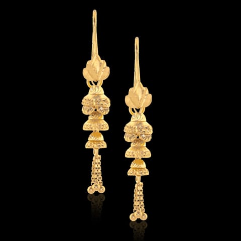 Alpita Beaded Gold Drop Earrings