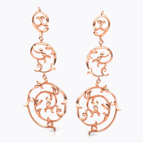 Swirl Filigree Gold Drop Earrings