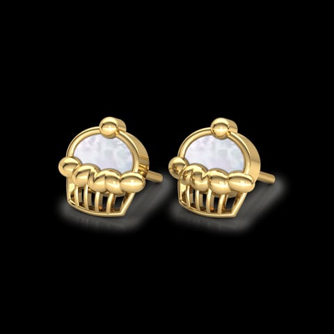 Cupcake Mother of Pearl Stud Earrings