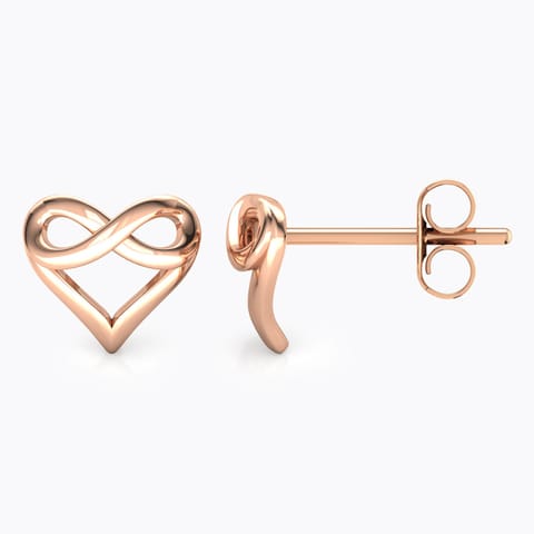 Infinity Love Gold Stud Earrings