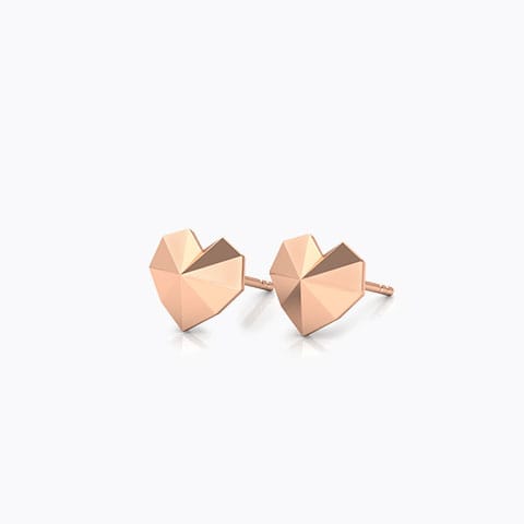 Edgy Love Gold Stud Earrings