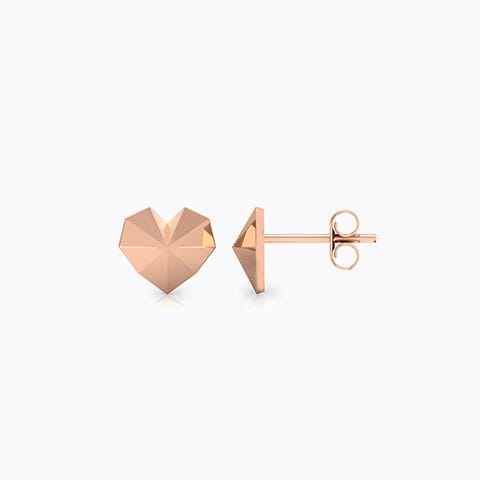 Edgy Love Gold Stud Earrings