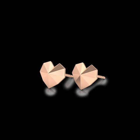 Edgy Love Gold Stud Earrings