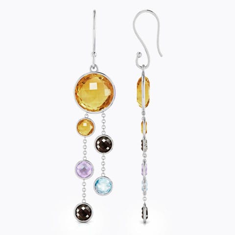Orb Gemstone Drop Earrings
