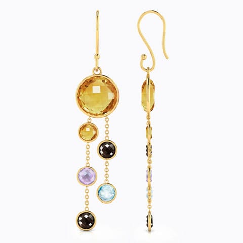 Orb Gemstone Drop Earrings
