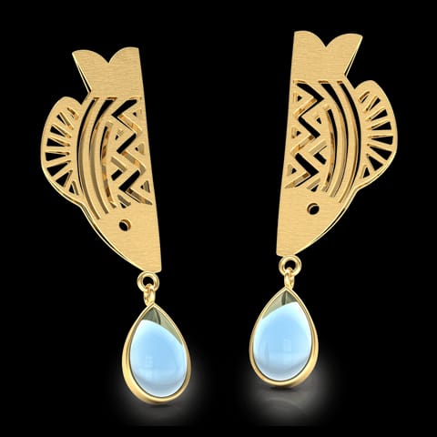 Matsya Linear Gemstone Drop Earrings Matsya Linear Gemstone Drop Earrings