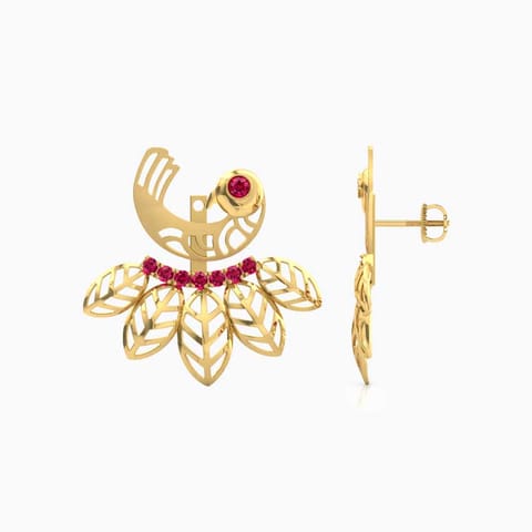 Kruksha Plume Gemstone Ear Jackets