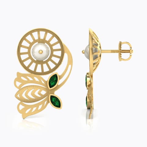 Padma Intricate Gemstone Stud Earrings