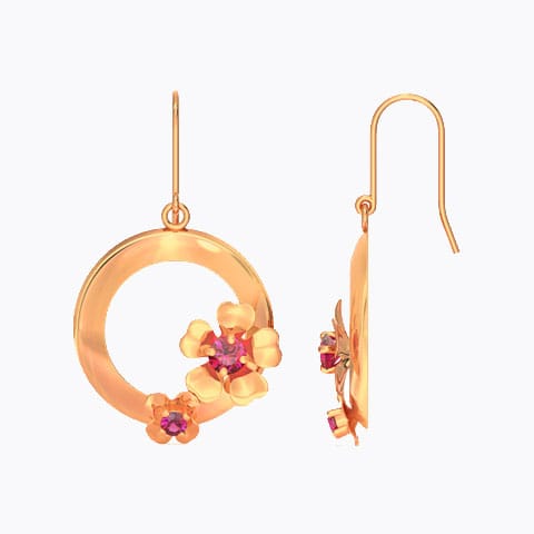 Ruhi Floret Gemstone Drop Earrings