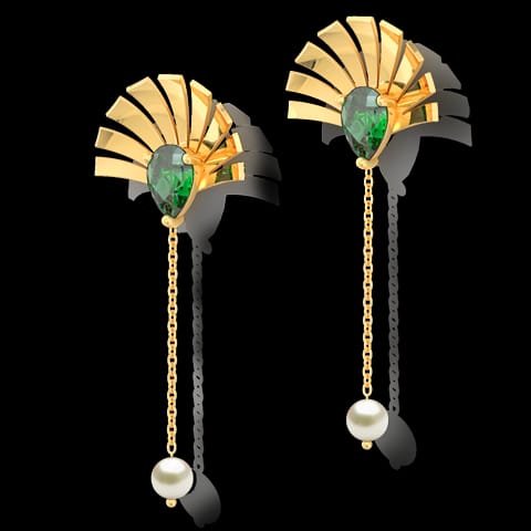 Royal Crown Gemstone Drop Earrings