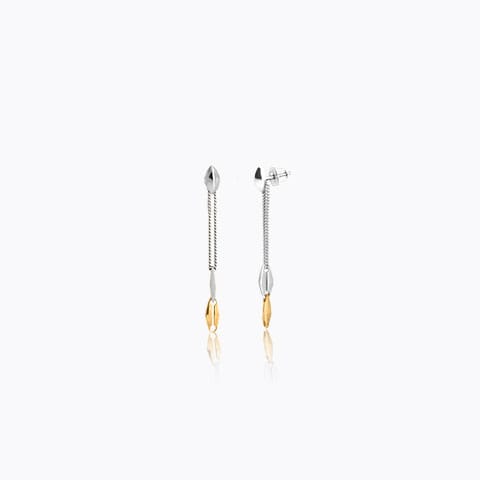Minimalist Duo Platinum Drop Earrings