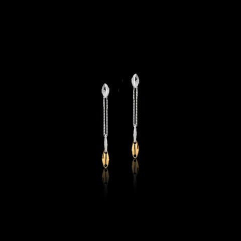 Minimalist Duo Platinum Drop Earrings