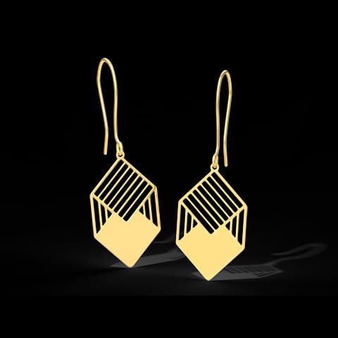 Kia Cutout Gold Drop Earrings Kia Cutout Gold Drop Earrings
