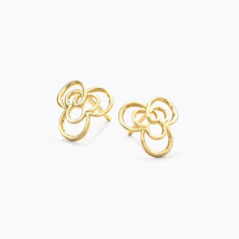 Floral Whim Gold Stud Earrings