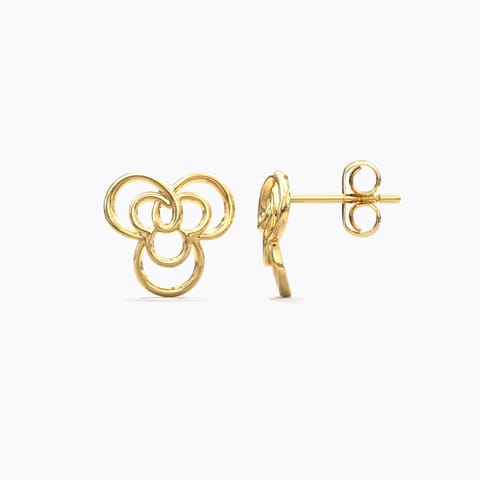 Floral Whim Gold Stud Earrings