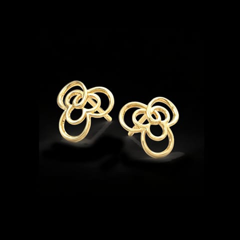Floral Whim Gold Stud Earrings