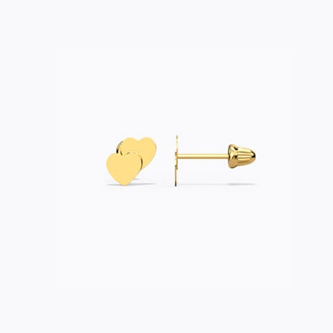 Duo Heart Kids' Gold Earrings Duo Heart Kids' Gold Earrings