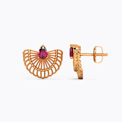 Sheer Flare Gemstone Stud Earrings