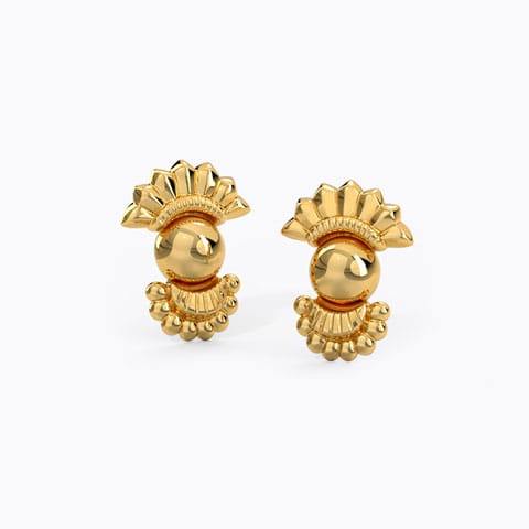 Swara Gold Stud Earrings