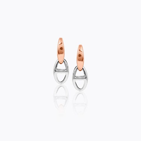 Interlinked Platinum Drop Earrings