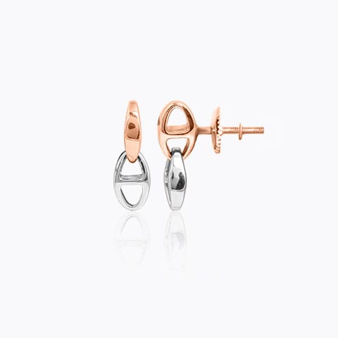 Interlinked Platinum Drop Earrings