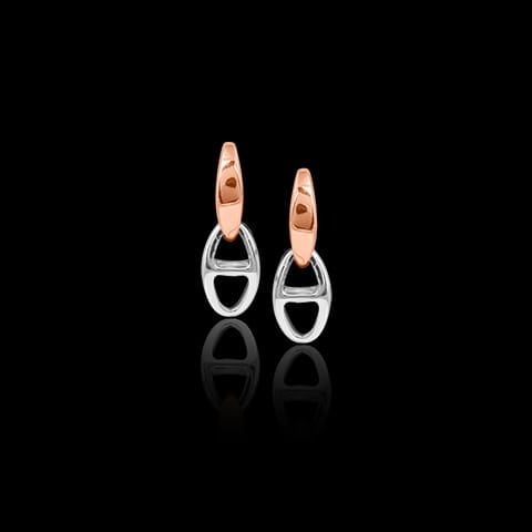 Interlinked Platinum Drop Earrings
