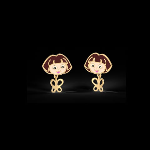 Dora The Explorer's Butterfly Kids' Gold Earrings