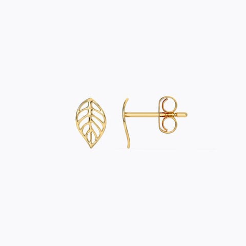 Wavy Leaflet Gold Stud Earrings Wavy Leaflet Gold Stud Earrings