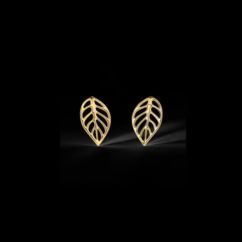 Wavy Leaflet Gold Stud Earrings Wavy Leaflet Gold Stud Earrings