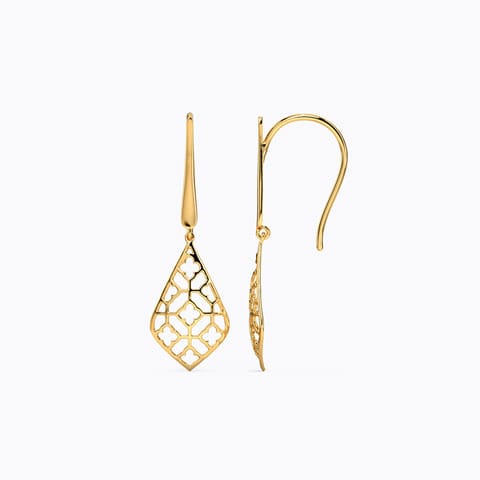 Floret Mesh Gold Drop Earrings Floret Mesh Gold Drop Earrings