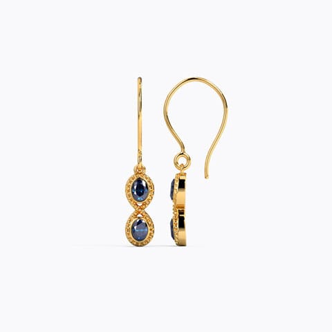 Dual Ovate gemstone  Drop Earrings
