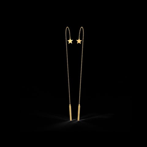 Starry Gold Sui Dhaga Earrings Starry Gold Sui Dhaga Earrings