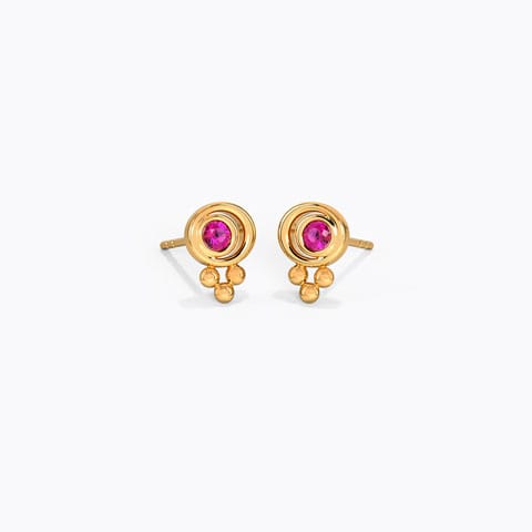 Quint Circle Gemstone Stud Earrings