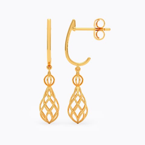 Lattice Drizzle Gold Drop Earrings
