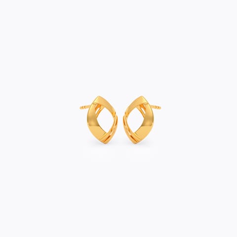 Navette Gold Stud Earrings
