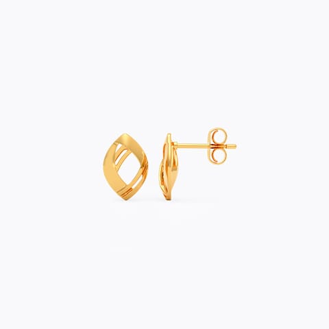 Navette Gold Stud Earrings
