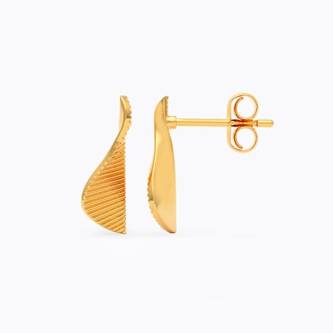 Forge Lines Gold Stud Earrings