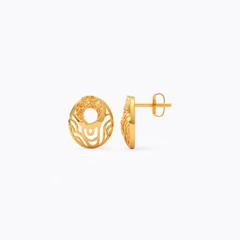 Lattice Orb Gold Stud Earrings