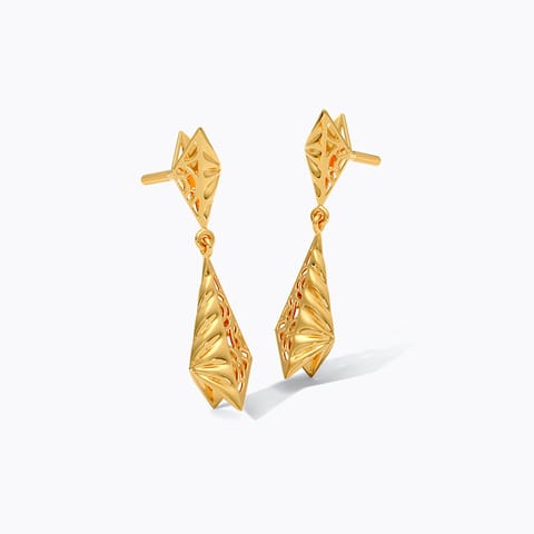 Lattice Kite Gold Drop Earrings