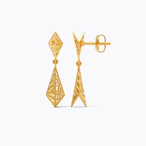 Lattice Kite Gold Drop Earrings