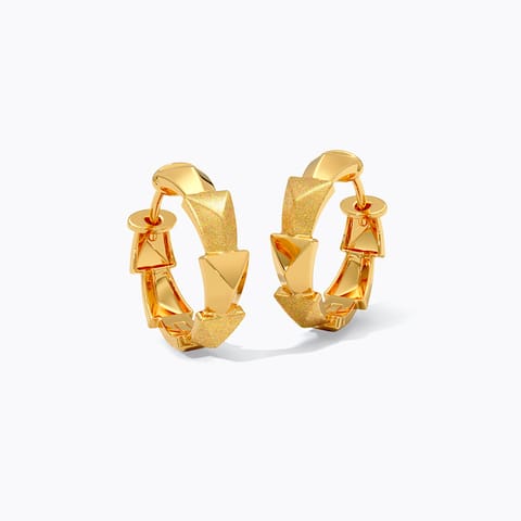 Modern Arch Gold Hoop Earrings