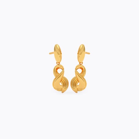 Twisted Beam Gold Drop Earrings