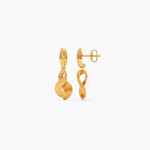Twisted Beam Gold Drop Earrings