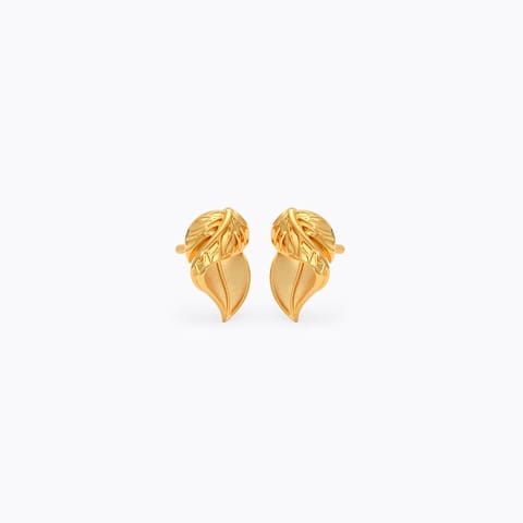 Auric Swirl Gold Stud Earrings