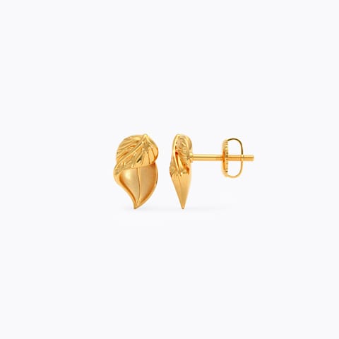 Auric Swirl Gold Stud Earrings