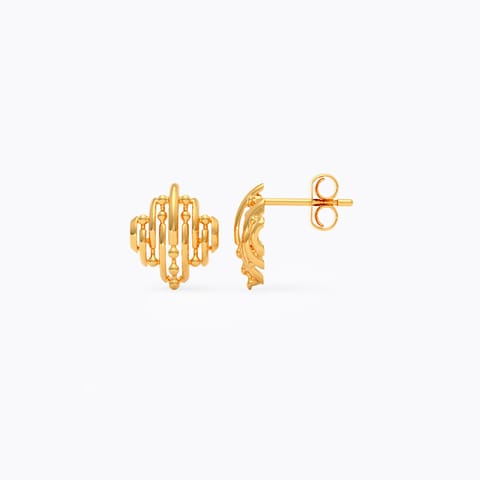 Golden Lines 9KT Gold Stud Earrings